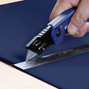 Workpro Wp211008 Profesyonel Katlanır Çok Amaçlı Rötuş Maket Bıçağı + 10 Adet Yedek Bıçak