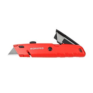 Workpro Wp213009 Ağır Hizmet Alüminyum Gövde Geri Çekilebilir Rötuş Maket Bıçağı + 5 Adet Yedek Bıçak