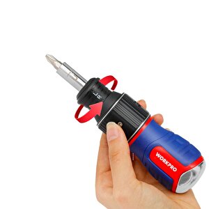 Workpro Wp221071 6-in-1 Profesyonel Cr-v Cırcırlı Manyetik Topaç Tornavida Seti