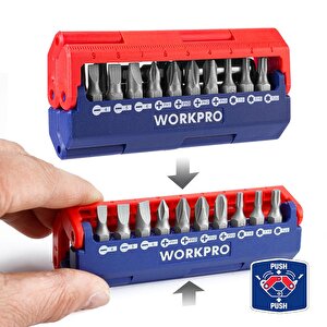 Workpro Wp221062 13 Parça Manyetik Cr-v Vidalama Bits Uç Seti