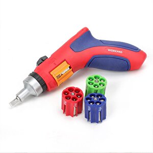Workpro Wp221048 24 Parça Profesyonel Cr-v Kabzalı Cırcırlı Bits Tornavida Seti + Kemer Askılı Bez Taşıma Çantası