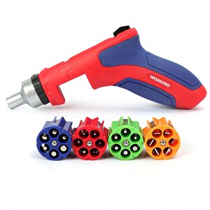 Workpro Wp221048 24 Parça Profesyonel Cr-v Kabzalı Cırcırlı Bits Tornavida Seti + Kemer Askılı Bez Taşıma Çantası