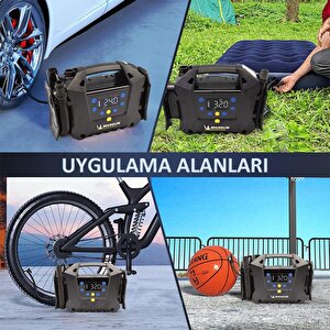 Mc34259 11.1volt/2.5ah.120psi Ayarlanabilir Dijital Basınç Göstergeli Şarjlı Lastik&yatak Şişirme Pompası