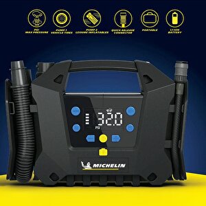 Michelin Mc34259 11.1volt/2.5ah.120psi Ayarlanabilir Dijital Basınç Göstergeli Şarjlı Lastik&yatak Şişirme Pompası