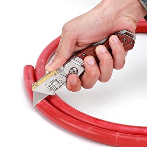 Workpro Wp211014 Ağır Hizmet Paslanmaz Çelik/ahşap Gövde Katlanır Rötuş Maket Bıçağı + 10 Adet Yedek Bıçak