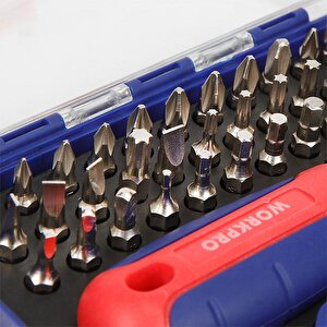 Workpro Wp200517 38 Parça Profesyonel Cr-v Cırcırlı Bits Tornavida Seti