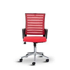 Capri Fileli Ev Ofis Koltuğu Çalışma Koltuğu Bilgisayar Sandalyesi Kırmızı