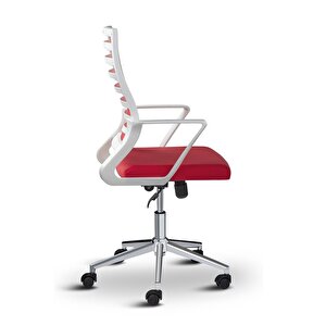 Ceo Fileli Çalışma Koltuğu Ofis Sandalyesi Çalışma Sandalyesi Kırmızı