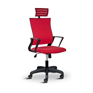 Rigel Başlıklı Ev Ve Ofis Koltuğu Çalışma Koltuğu Kırmızı
