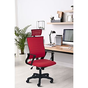 Rigel Başlıklı Ev Ve Ofis Koltuğu Çalışma Koltuğu Kırmızı