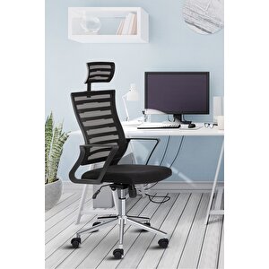 Capri Fileli Başlıklı Fileli Metal Ayaklı Ofis Koltuğu Çalışma Koltuğu