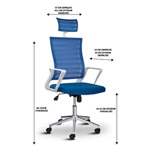 Ceo Fileli Başlıklı Metal Ayaklı Çalışma Koltuğu Ofis Sandalyesi
