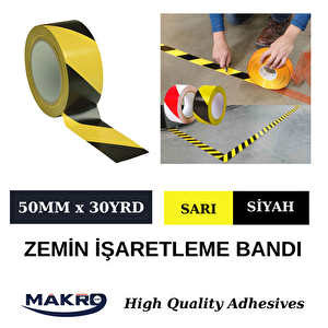 Yer İşaretleme Bandı 50mm X 30yrd Sarı-siyah