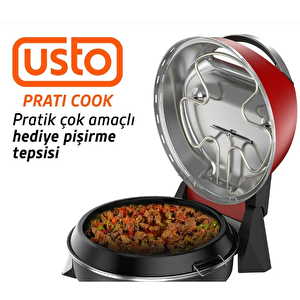 Usto 2855 Prati Cook Çok Amaçlı Pişirici Kırmızı