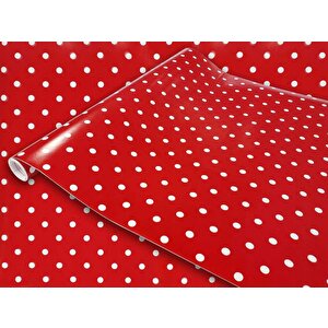 346-0627 Kırmızı Puantiye Kendinden Yapışkanlı Folyo (45cm X 2mt)