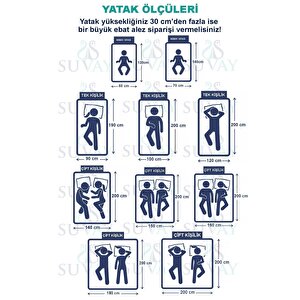 Kapitone Fitted Su Sıvı Geçirmez Alez Çarşaf Tek Ve Çift Kişilik Kapitoneli Pamuklu Yatak Alezi 90x190 cm