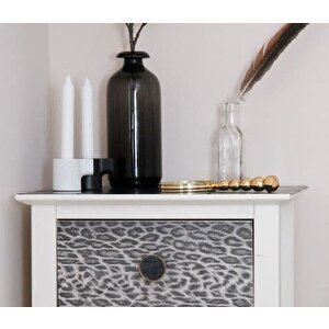 303-0100 Gri Kadife Doku Leopar Desen Yapışkanlı Folyo (45cm X 1mt)