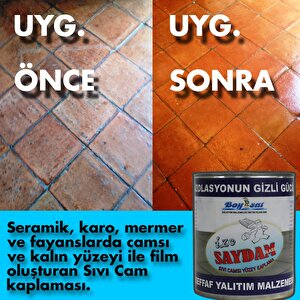 İzo Saydam Glass Seramik Karo Mermer Şeffaf Sıvı Cam İzolasyon Kaplaması 2 Kg