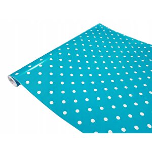 346-0628 Turkuaz Puantiye Yapışkanlı Folyo (45cm X 2mt)