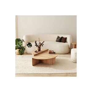 Cool, Yeni Nesil Modern 2 Parça Orta Sehpa, Natural Naturel Ceviz