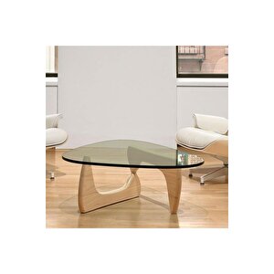 Vitra, Yeni Nesil Modern Elips Geometrik Orta Cam Sehpa, Natural