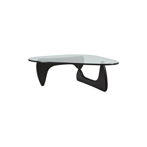 Vitra, Yeni Nesil Modern Elips Geometrik Orta Cam Sehpa, Siyah