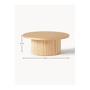 Nare, Yuvarlak Modern Çıtalı Orta Sehpa, Natural