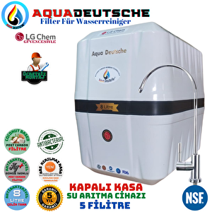 Aqua Deutsche Premi̇um Beyaz  Si̇yahrenk.ücretsi̇z Montaj. 8 Litre. Gümüş İyon Tatlandiricili Su Arıtma Cihazı