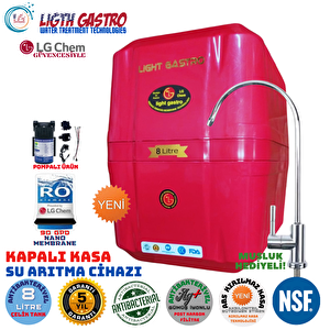 Li̇ght Gastro Premium Kirmizi.8 Li̇tre.pompali.gümüş İyon Tatlandiricili Su Aritma Ci̇hazi