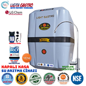 Li̇ght Gastro Premium Gri̇ Si̇yah.8 Li̇tre.pompali.gümüş İyon Tatlandiricili Su Aritma Ci̇hazi