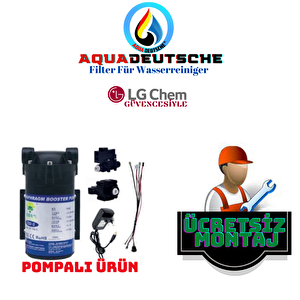 Aqua Deutsche Premium Gri̇ Beyaz Renk 8 Litrelik  Pompali Ücretsi̇z Montaj Gümüş İyon Tatlandiricili Su Arıtma Cihazı