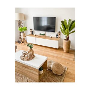 Bulut, Tv Sehpası, Natural Ve Ekru (ayaklı Veya Ayaksız Kullanım)