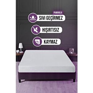 Sıvı Geçirmez Yatak Alezi Pamuklu 100x200cm Fitted Baza+30cm