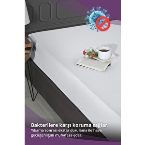 Sıvı Geçirmez Yatak Alezi Pamuklu 100x200cm Fitted Baza+30cm