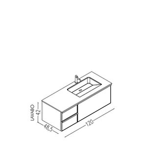 Evora 120 Cm Alt Modül Siyah