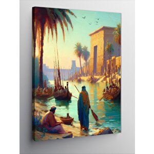 Kanvas Tablo Eski Zamanlarda Nil Nehri 100x140 cm