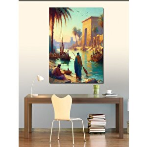 Kanvas Tablo Eski Zamanlarda Nil Nehri 100x140 cm