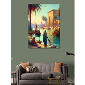 Kanvas Tablo Eski Zamanlarda Nil Nehri 100x140 cm