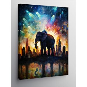 Kanvas Tablo Şehirdeki Fil 70x100 cm