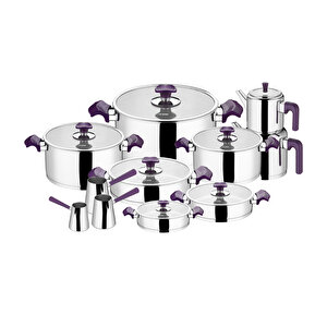 Kıng Ideal Set Cam Kapak Mor 20 Parça