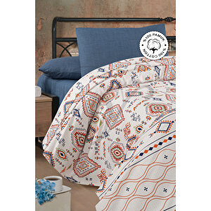 Anatolia %100 Pamuk Çift Kişilik Pike 200x230 Cm, Yazlık, Yumuşak Yatak Örtüsü, Çok Amaçlı Pike Turuncu