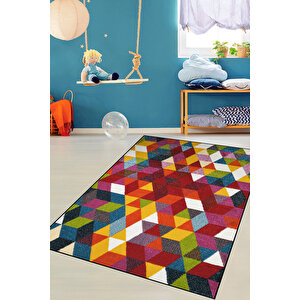 Konfor Anaokulu Kreş Oyun Halısı Renkli Dokuma Çocuk Halısı 6875 160x230 cm