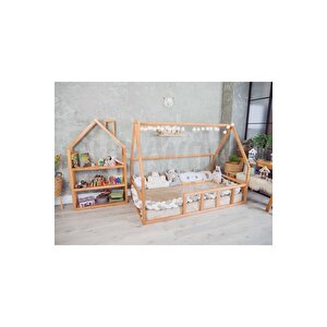 Ahşap Montessori Karyola Masif Ahşap Karyola Opmont-04 70x130 cm
