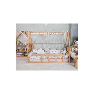 Ahşap Montessori Karyola Masif Ahşap Karyola Opmont-04 120x200 cm