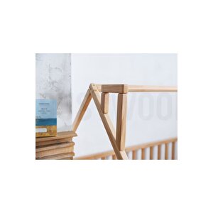 75 Cm Korkuluklu Ahşap Montessori Karyola - Masif Ahşap Karyola - Opmont05-75 100x200 cm