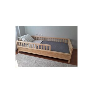 Montessori Çocuk Karyola - Montessori Yatak - Ahşap Karyola - 45 Cm Korkuluklu - Oppipo56