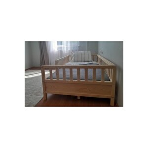 Montessori Çocuk Karyola - Montessori Yatak - Ahşap Karyola - 45 Cm Korkuluklu - Oppipo56