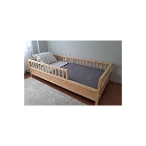 Montessori Çocuk Karyola - Montessori Yatak - Ahşap Karyola - 45 Cm Korkuluklu - Oppipo56