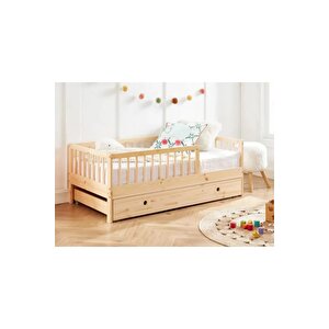 Ahşap Montessori Yavrulu Karyola - Yavru Yataklı Karyola - Montessori Karyola - Opmont-12 120x200 cm