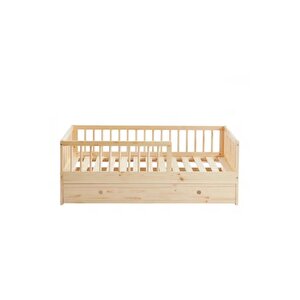 Ahşap Montessori Yavrulu Karyola - Yavru Yataklı Karyola - Montessori Karyola - Opmont-12 120x200 cm